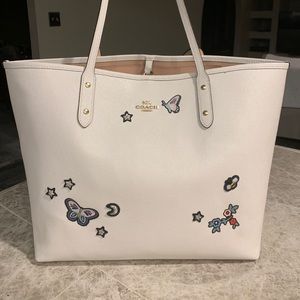 Coach City Tote Souvenir Embroidery Handbag Stars